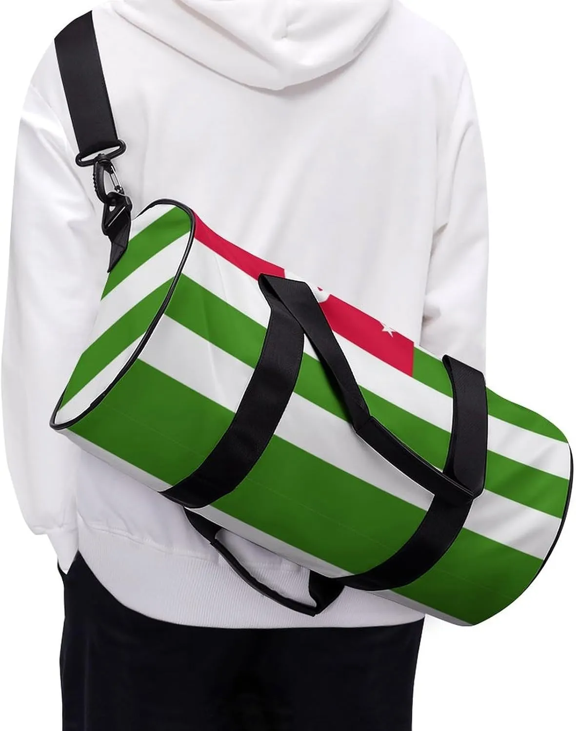 Abkhazia Flag Waterproof Gym Bag for Women Men with Wet Pocket Sports Duffel for Travel Weekender