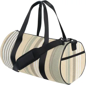 Acpiggto Gym Bag Sports Duffel Bag Yellow Striped Stripes Geometric Classic Travel Luggage Bag Weekender Tote Sling Shoulder Backpack for Women Men Boys Girls