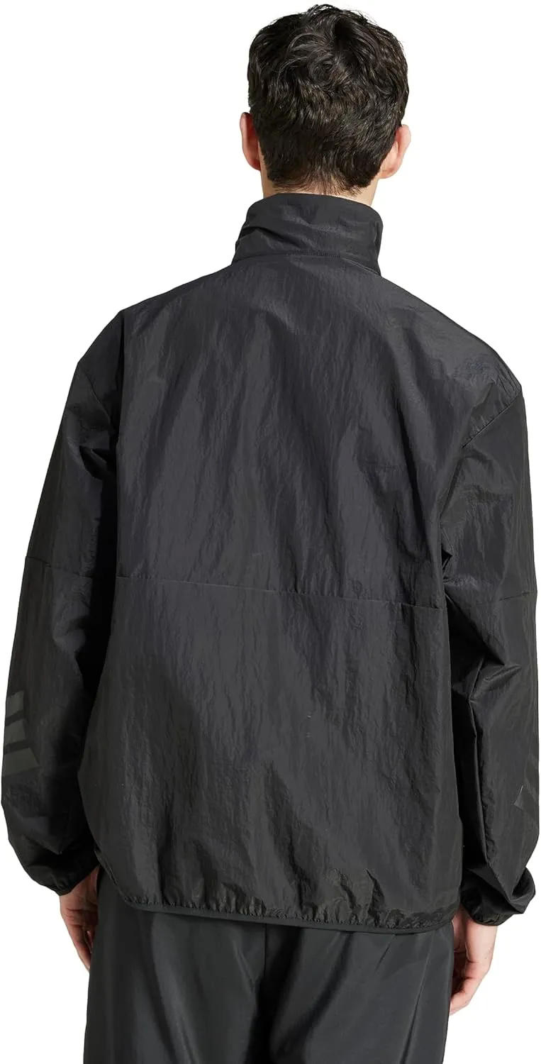 adidas Men's Size Future Icons 3-Stripes Woven Half-Zip Sweatshirt