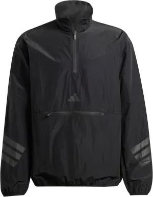 adidas Men's Size Future Icons 3-Stripes Woven Half-Zip Sweatshirt