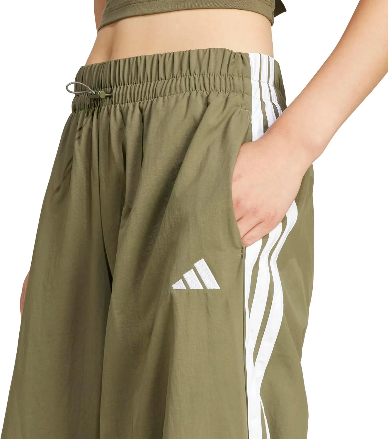adidas Women's Essentials 3-Stripes Woven Parachute Pants