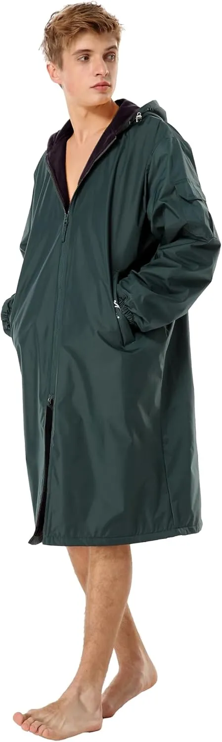 Adoretex New Unisex Swim Team Athletic Waterproof parka, Water Sports Warm Fleece Coat Jacket