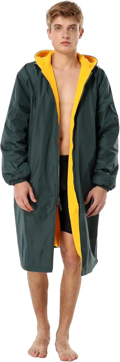 Adoretex New Unisex Swim Team Athletic Waterproof parka, Water Sports Warm Fleece Coat Jacket