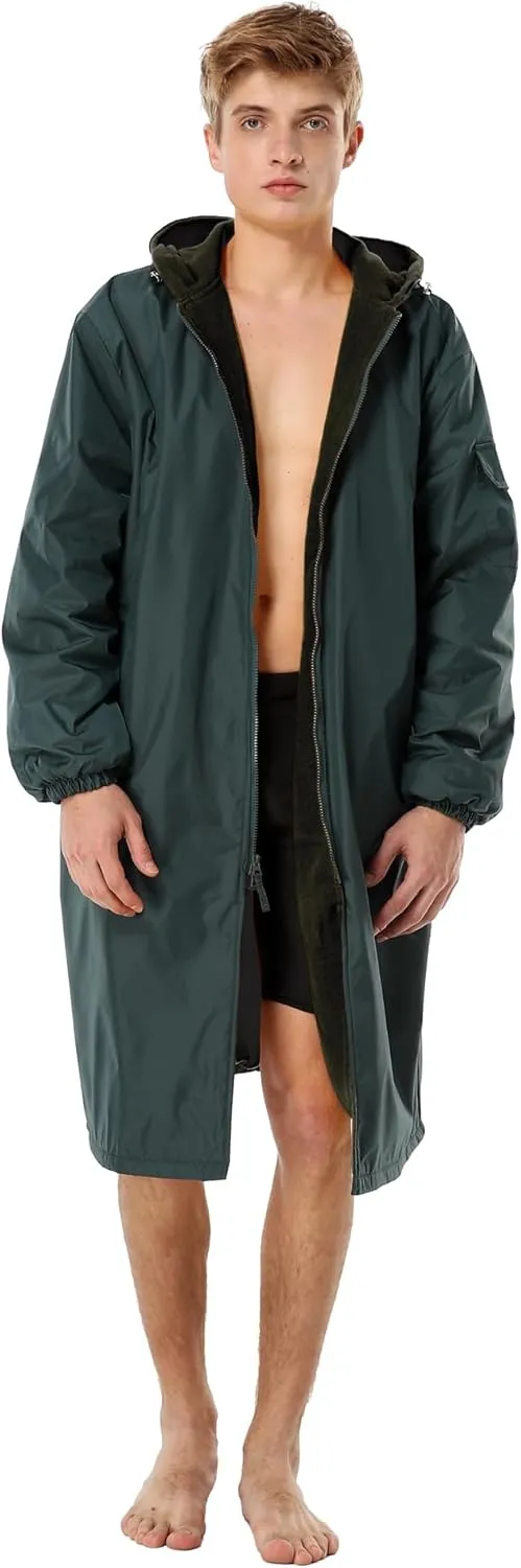 Adoretex New Unisex Swim Team Athletic Waterproof parka, Water Sports Warm Fleece Coat Jacket