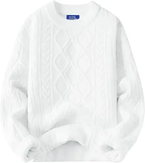 Aelfric Eden Oversized Sweater 90s Vintage Cable Knit Long Sleeve Women Woven Heavy Crewneck Pullover