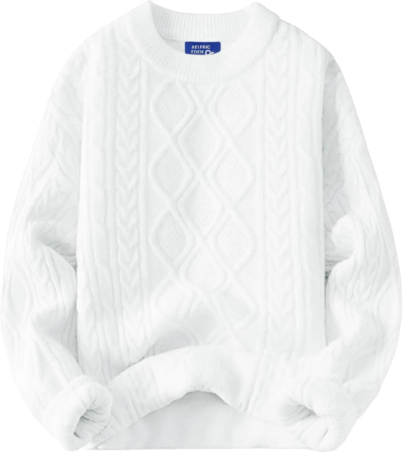 Aelfric Eden Oversized Sweater 90s Vintage Cable Knit Long Sleeve Women Woven Heavy Crewneck Pullover