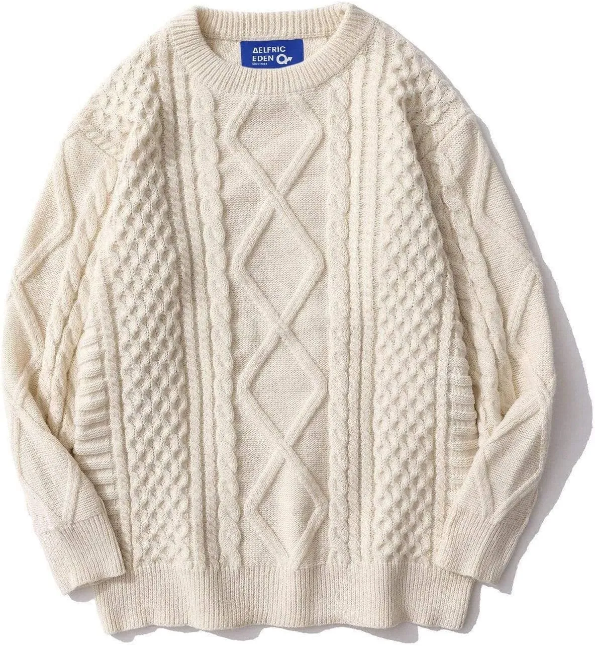 Aelfric Eden Women Sweater Vintage Cable Knit Sweater Casual Oversized Sweater Pullover