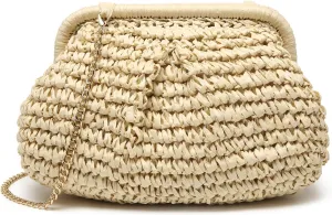 Afashor Straw Clutch Purse for Women Summer Beach Woven Evening Bag Dumpling Casual Shoulder Handbag