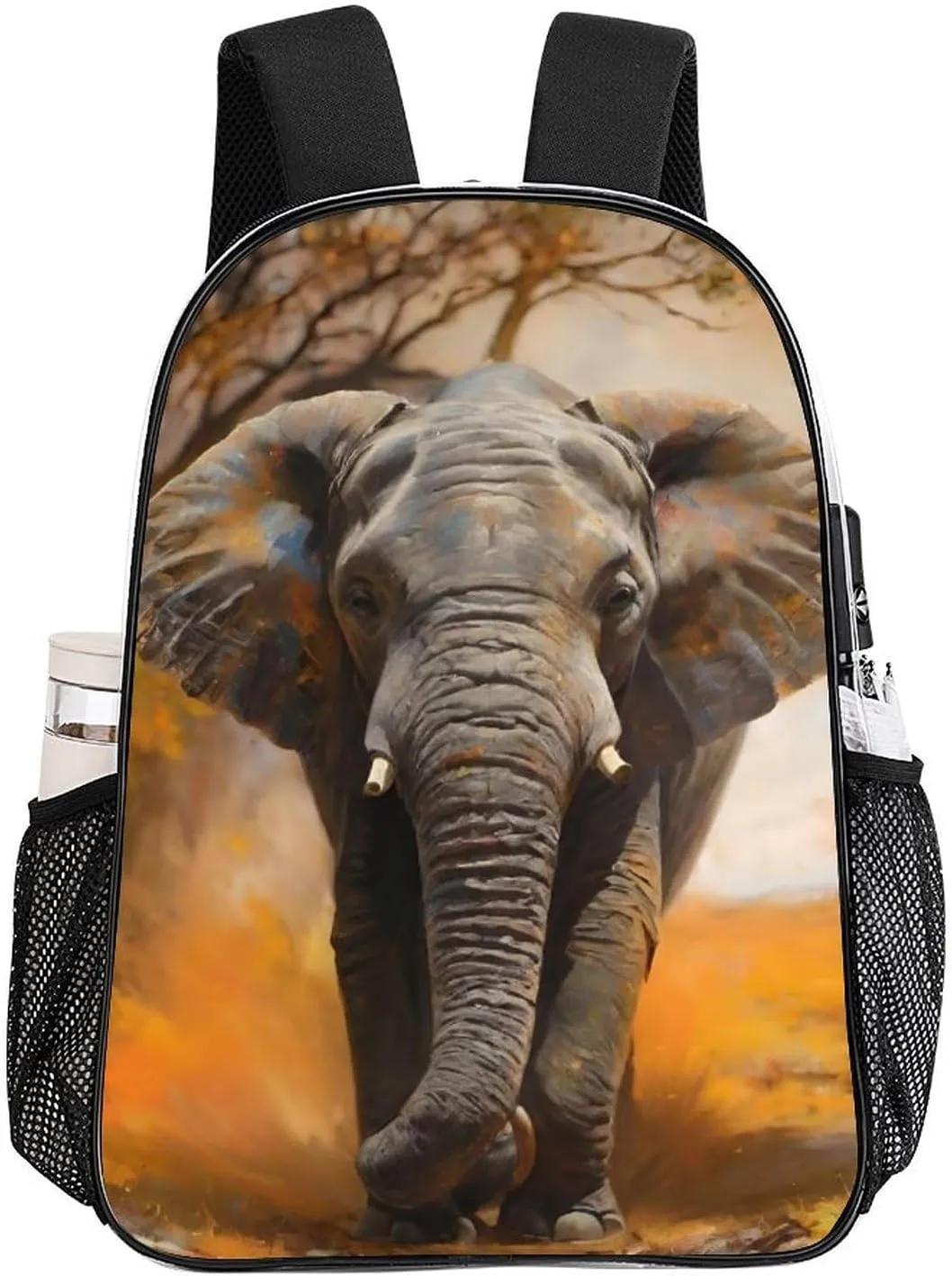 African Elephant Daypack Backpack Transparent Multipurpose Anti-Theft Shoulder Bag Big Capacity Gym Outdoor Hiking Backpack With Smooth Zippers