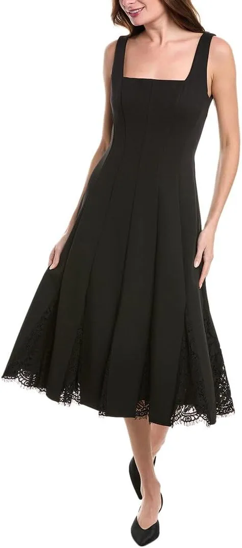 Aidan Mattox Bonded Crepe Midi Dress