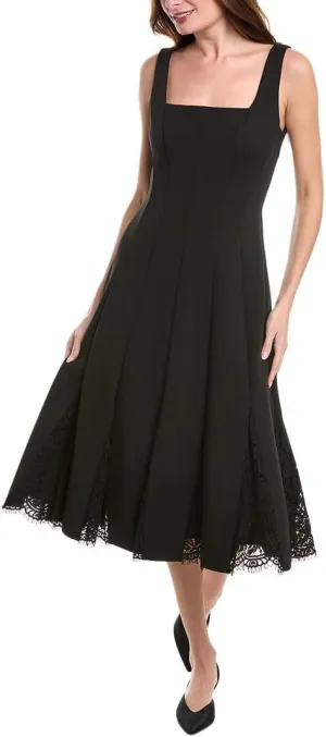Aidan Mattox Bonded Crepe Midi Dress