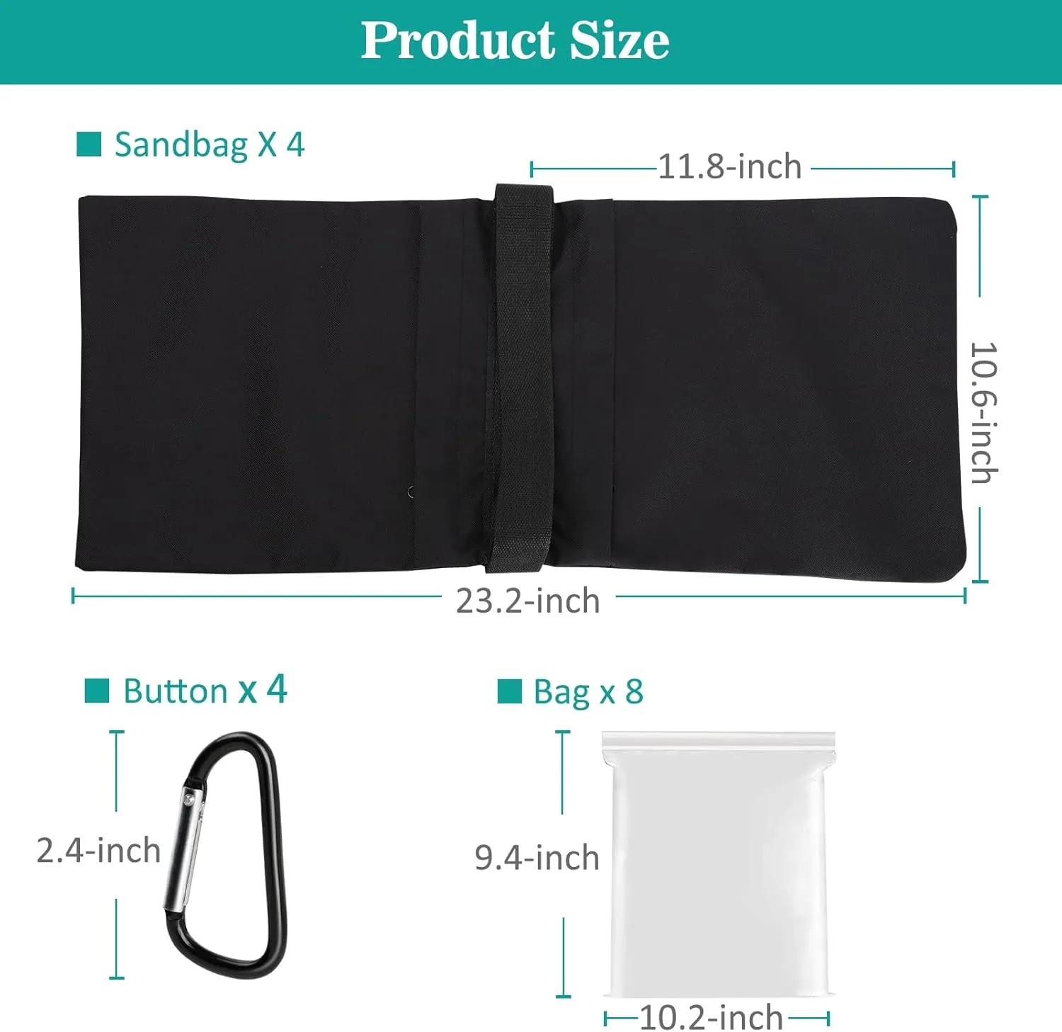 Aimosen 4 Packs Sandbags Weight Bags for Light Stand Photography Video Equipment, Heavy Duty Saddlebag for Backdrop Stand, Photo Tripod, Canopy, Pop up Tent, Umbrella Base, Fishing Chair, Picnic Table