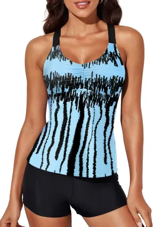 Aleumdr Womens Printed Strappy Racerback Swim Tankini Top Only No Bottom S - XXXL