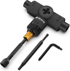 All-in-One Skate Tools Multi-Function Portable Skateboard T Tool Accessory with T-Type Allen Key and L-Type Phillips Head Wrench Screwdriver