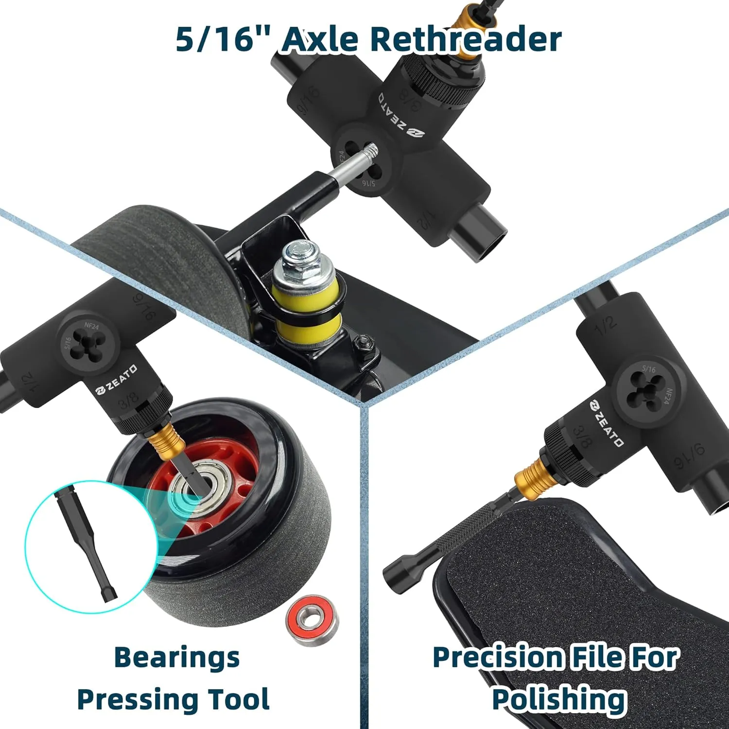 All-in-One Skate Tools Multi-Function Portable Skateboard T Tool Accessory with T-Type Allen Key and L-Type Phillips Head Wrench Screwdriver
