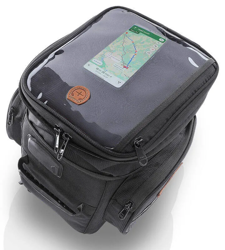 Alpha Semi Hard Universal (Non-Magnetic) Tank Bag with Waterproof Dry Bag 20Ltrs