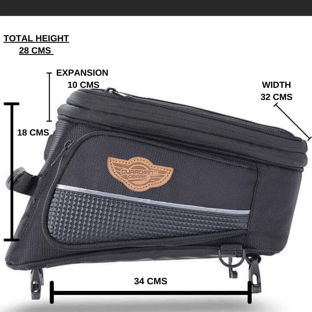 Alpha Semi Hard Universal (Non-Magnetic) Tank Bag with Waterproof Dry Bag 20Ltrs