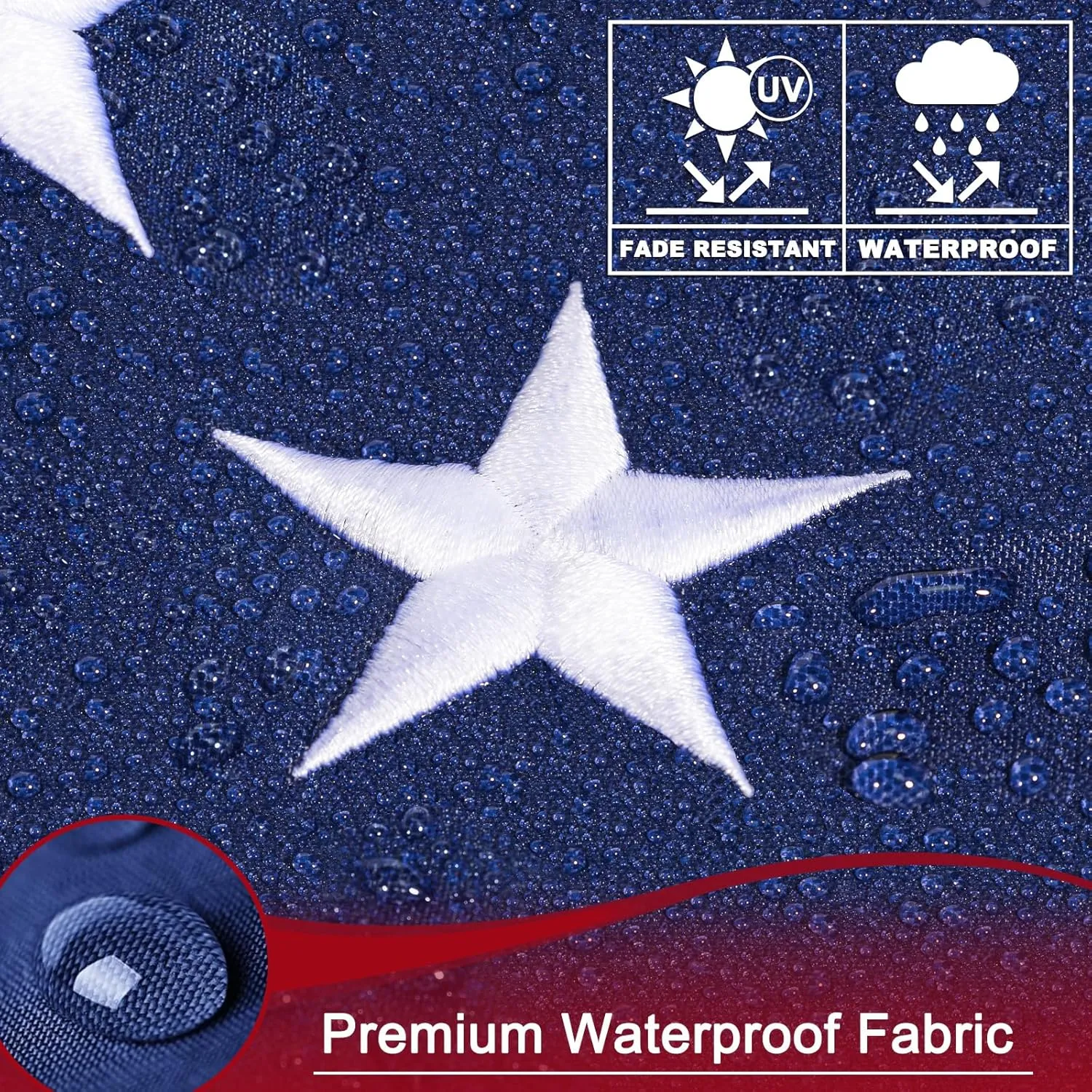 American Flag 4x6 FT 600D Outdoor TearProof Series, USA Flag 4x6 FT 600D Nylon, Sturdy American Flags 4X6 for Outside Longest Lasting, High Wind Fade Resistant US Flag Embroidered Stars, Brass Grommets, Sewn Stripes