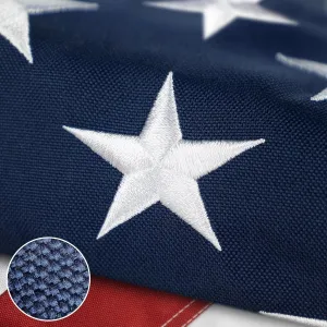 American Flag 4x6 FT 600D Outdoor TearProof Series, USA Flag 4x6 FT 600D Nylon, Sturdy American Flags 4X6 for Outside Longest Lasting, High Wind Fade Resistant US Flag Embroidered Stars, Brass Grommets, Sewn Stripes