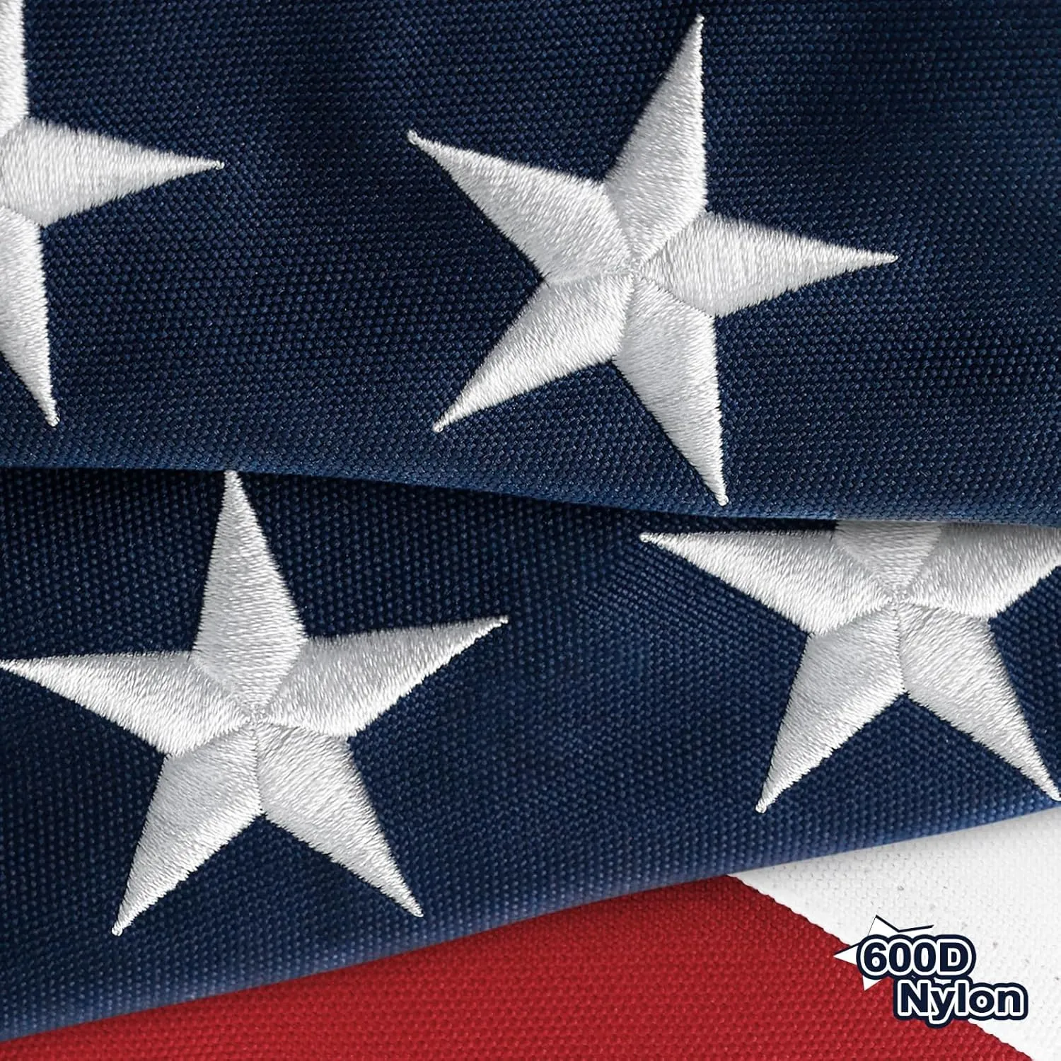 American Flag 4x6 FT 600D Outdoor TearProof Series, USA Flag 4x6 FT 600D Nylon, Sturdy American Flags 4X6 for Outside Longest Lasting, High Wind Fade Resistant US Flag Embroidered Stars, Brass Grommets, Sewn Stripes