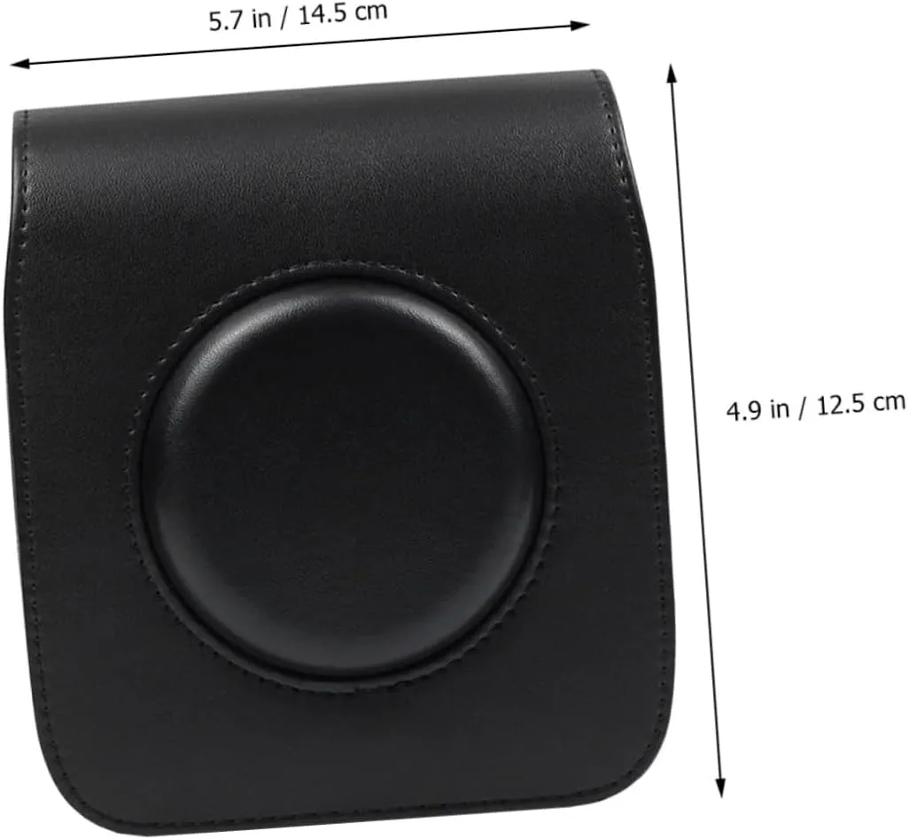 Angoily Protective PU Leather Camera Bag with Strap for Square Stylish Retro Design Shock for Instant Camera Accessories