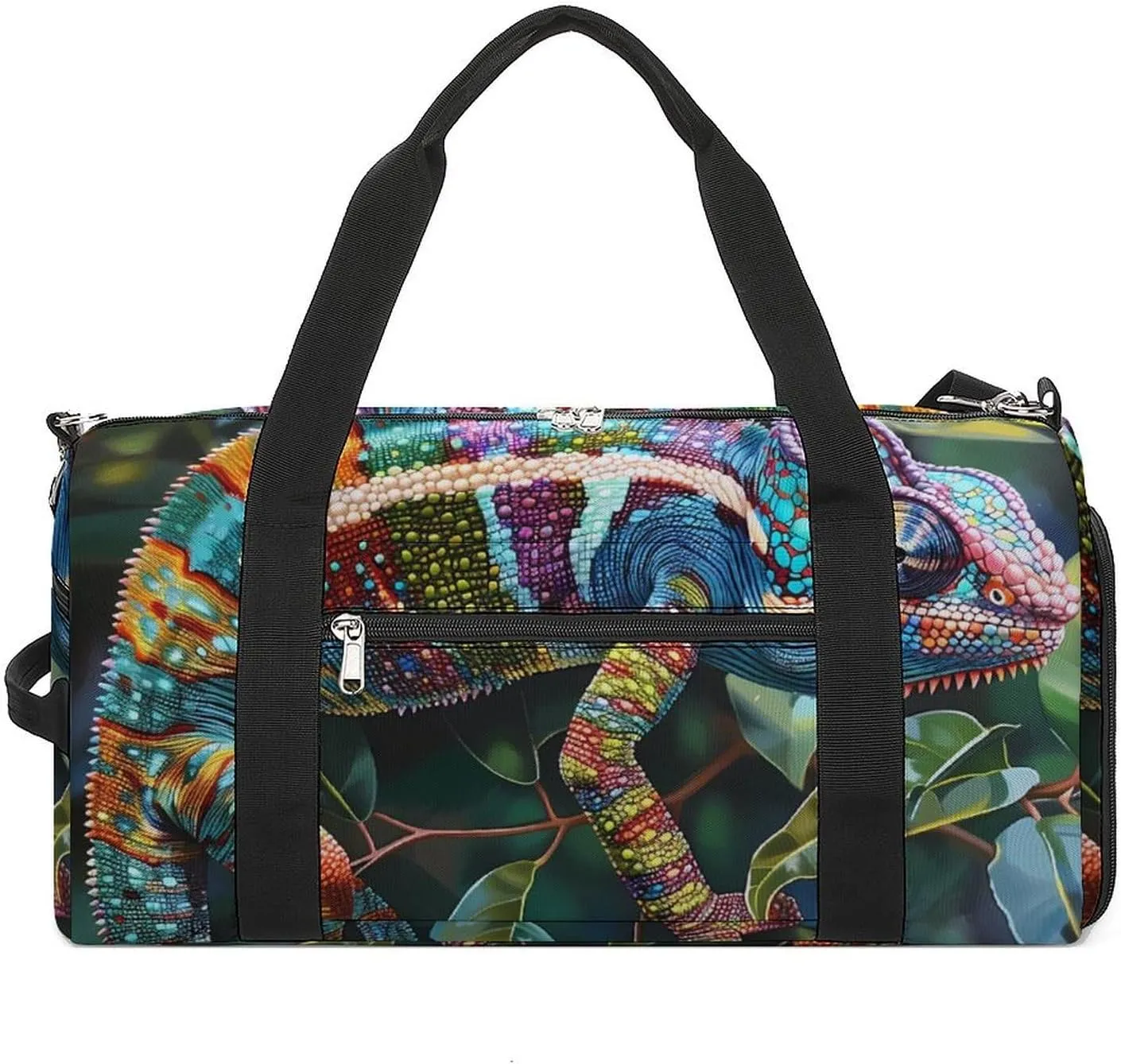 Animal Chameleon Lizard Sports Gym Bag for Men Women Travel Duffel Bag with Shoulder Strap
