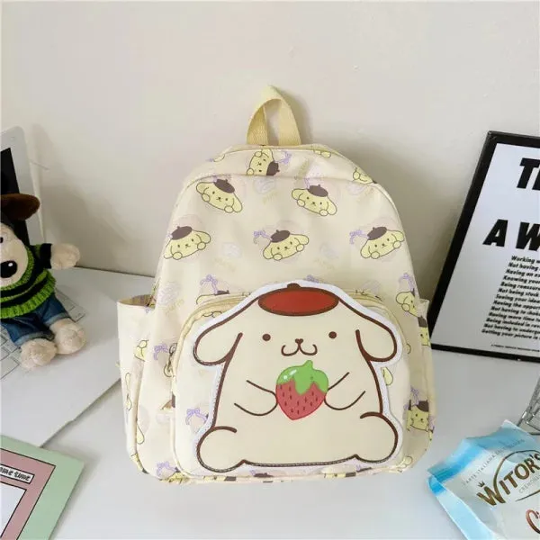 Anime Cartoon Kuromi & Hello Kitty Backpack - Kawaii Canvas Schoolbag