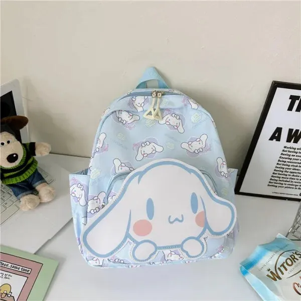 Anime Cartoon Kuromi & Hello Kitty Backpack - Kawaii Canvas Schoolbag