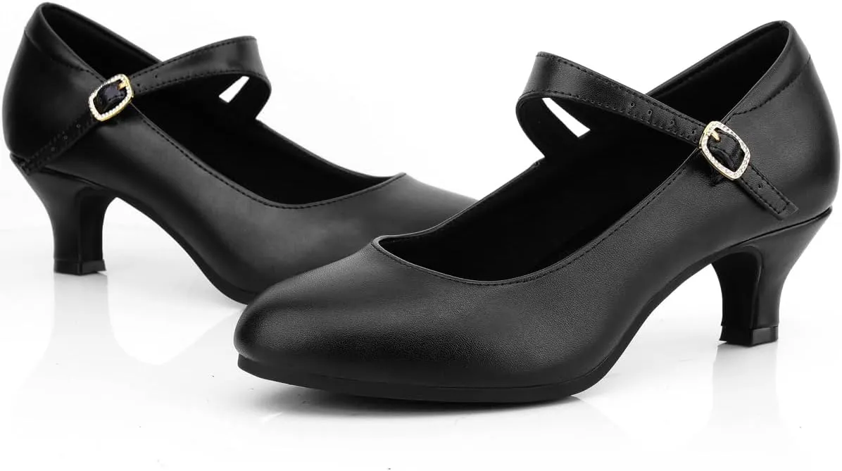 Ankle Strap Dance Heels Womens Character Shoes Ballroom Latin Dress Pumps