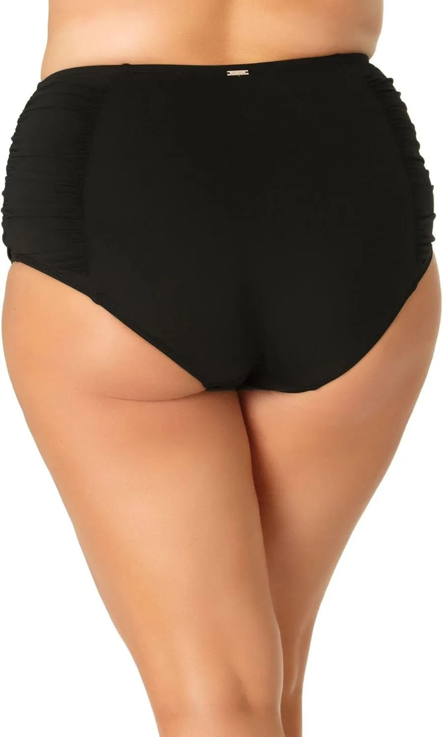 Anne Cole Plus Size High-Waist Shirred Bottoms
