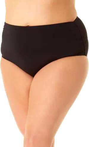Anne Cole Plus Size High-Waist Shirred Bottoms