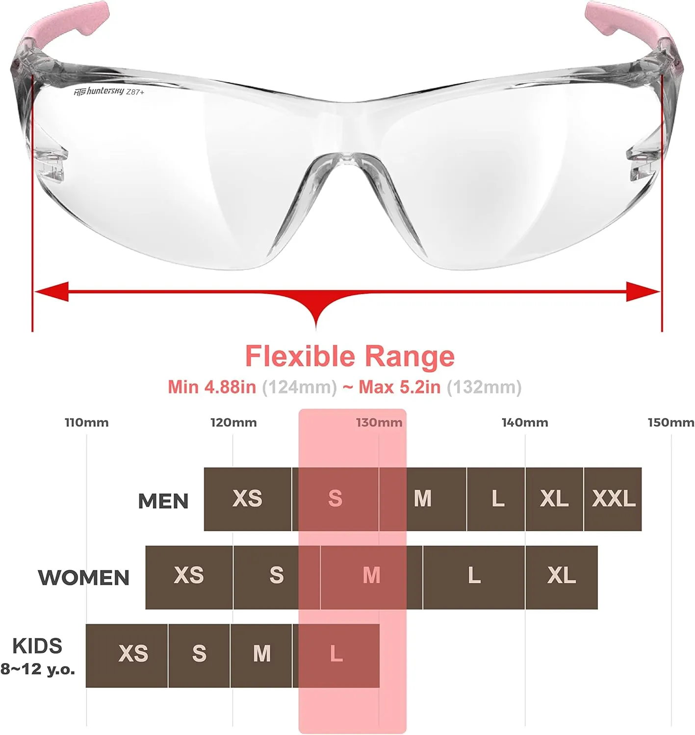 ANSI Z87.1 Anti-Fog Wrap-Around Clear Safety Glasses, Pickleball lab chemistry goggles with Scratch Resistant