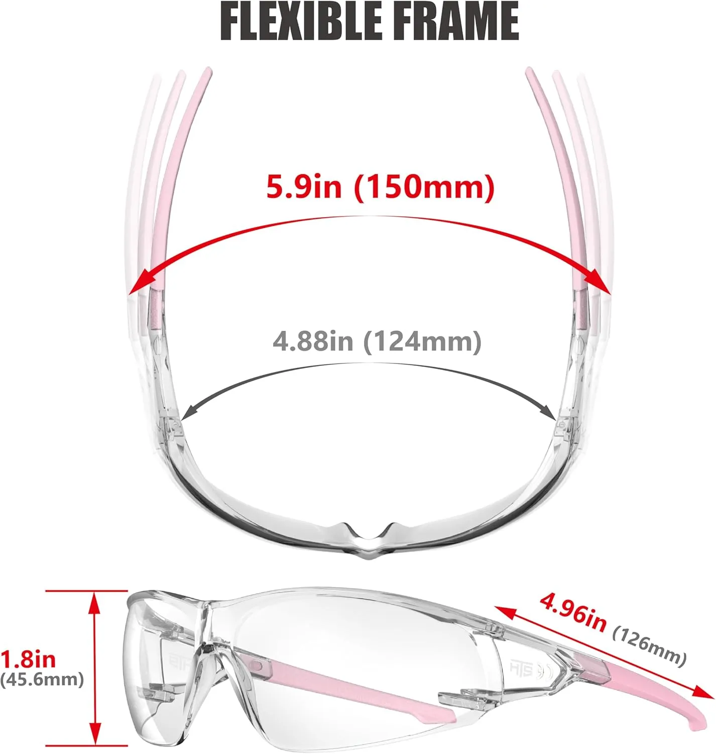ANSI Z87.1 Anti-Fog Wrap-Around Clear Safety Glasses, Pickleball lab chemistry goggles with Scratch Resistant