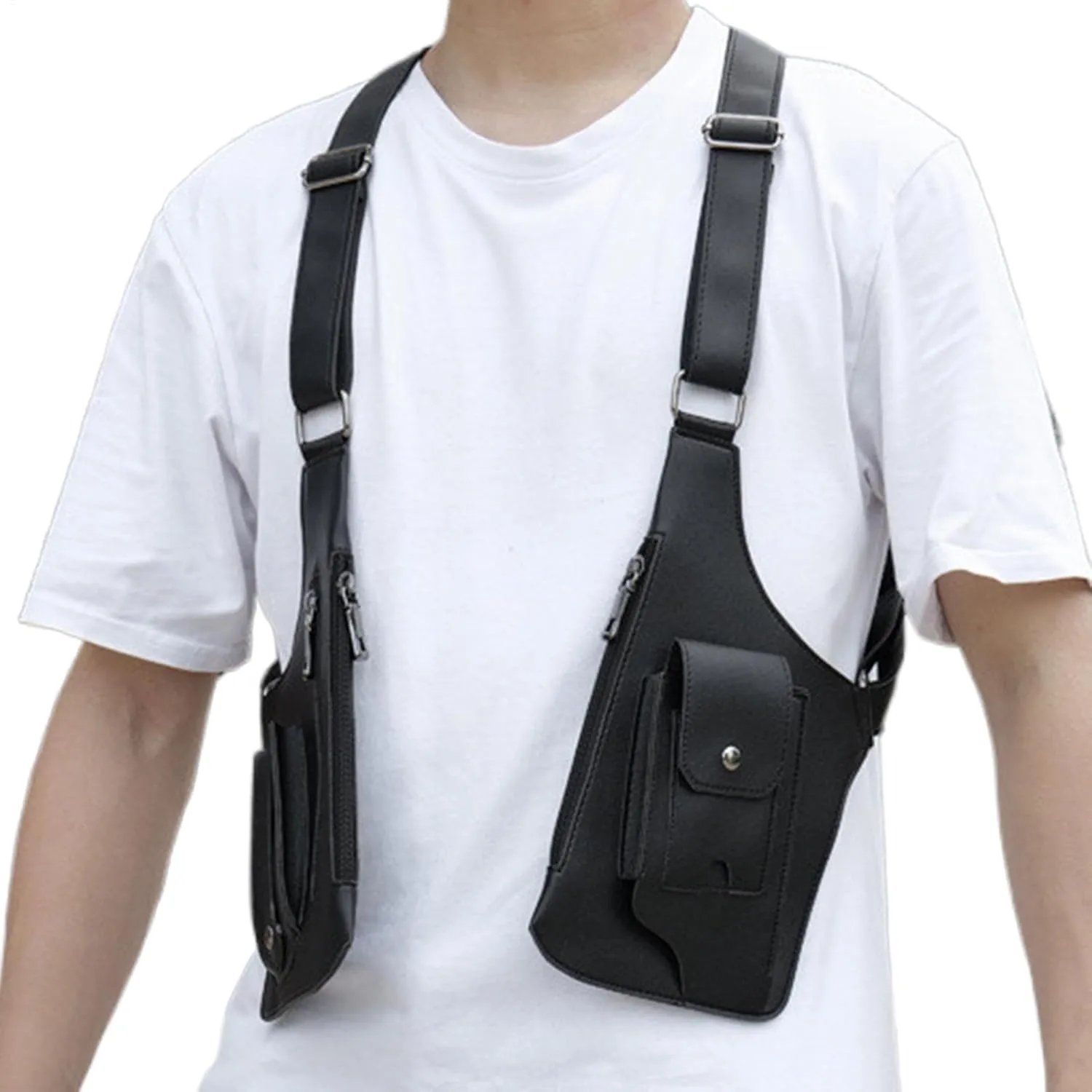 Anti Theft Harness For Men, Men Anti Underarm Shoulder Bag Adjustable PU Leather Strap Wallet Bag Outdoor Phone