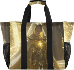 Archangel Gold Scary Large Tote Bags for Women Canvas Tote Purse Reusable Grocery Bags Top Handle Handbags for Travel, Work
