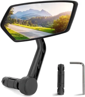 Arkham Bike Mirror for Handlebar HD Bar End Bicycle Mirror Thickened Auto-Grade Glass for Handlebar Rearview Mirror Multi-Angle Adjustable, Essential Bike Tool for Bicyclists E-Bike Universal(Right)