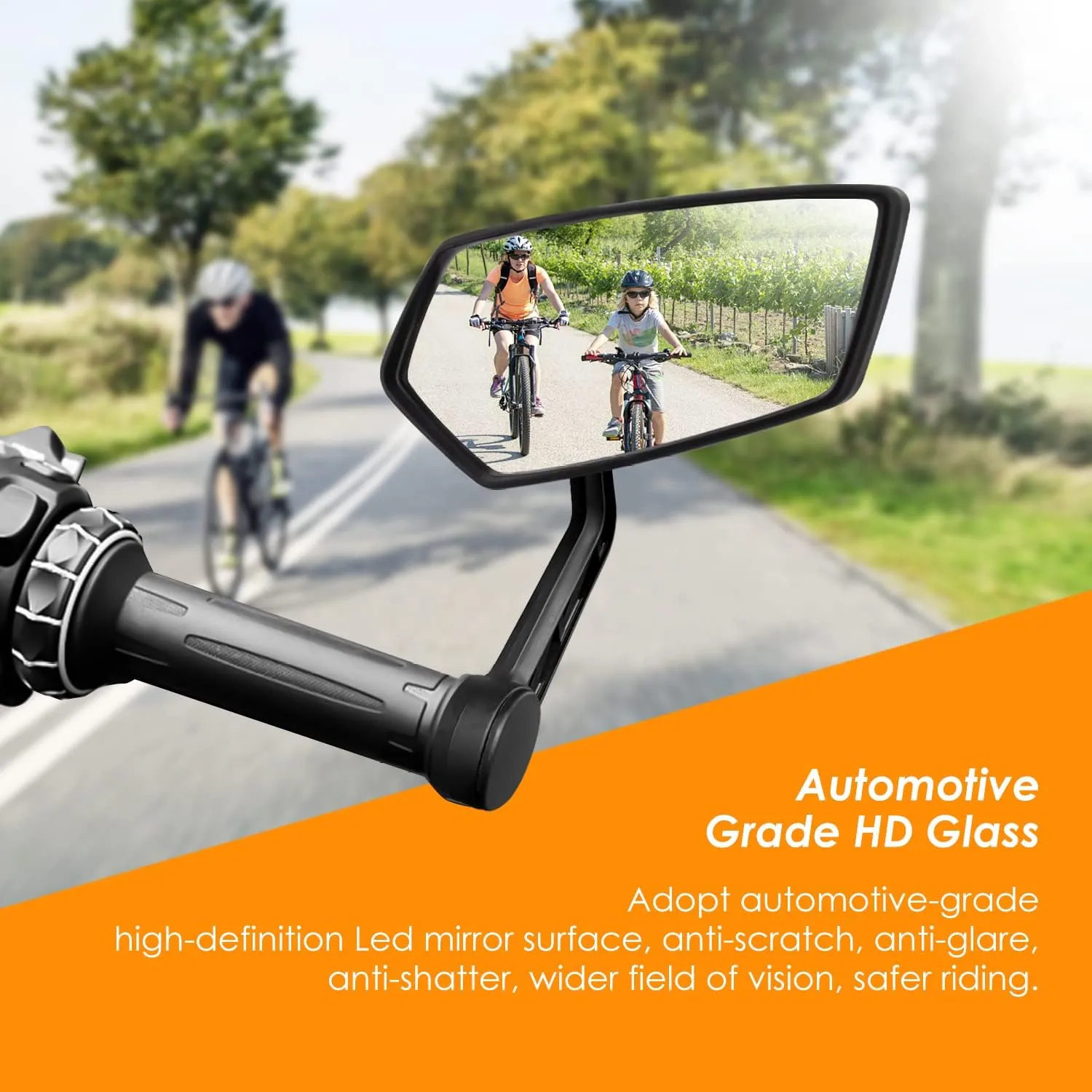 Arkham Bike Mirror for Handlebar HD Bar End Bicycle Mirror Thickened Auto-Grade Glass for Handlebar Rearview Mirror Multi-Angle Adjustable, Essential Bike Tool for Bicyclists E-Bike Universal(Right)