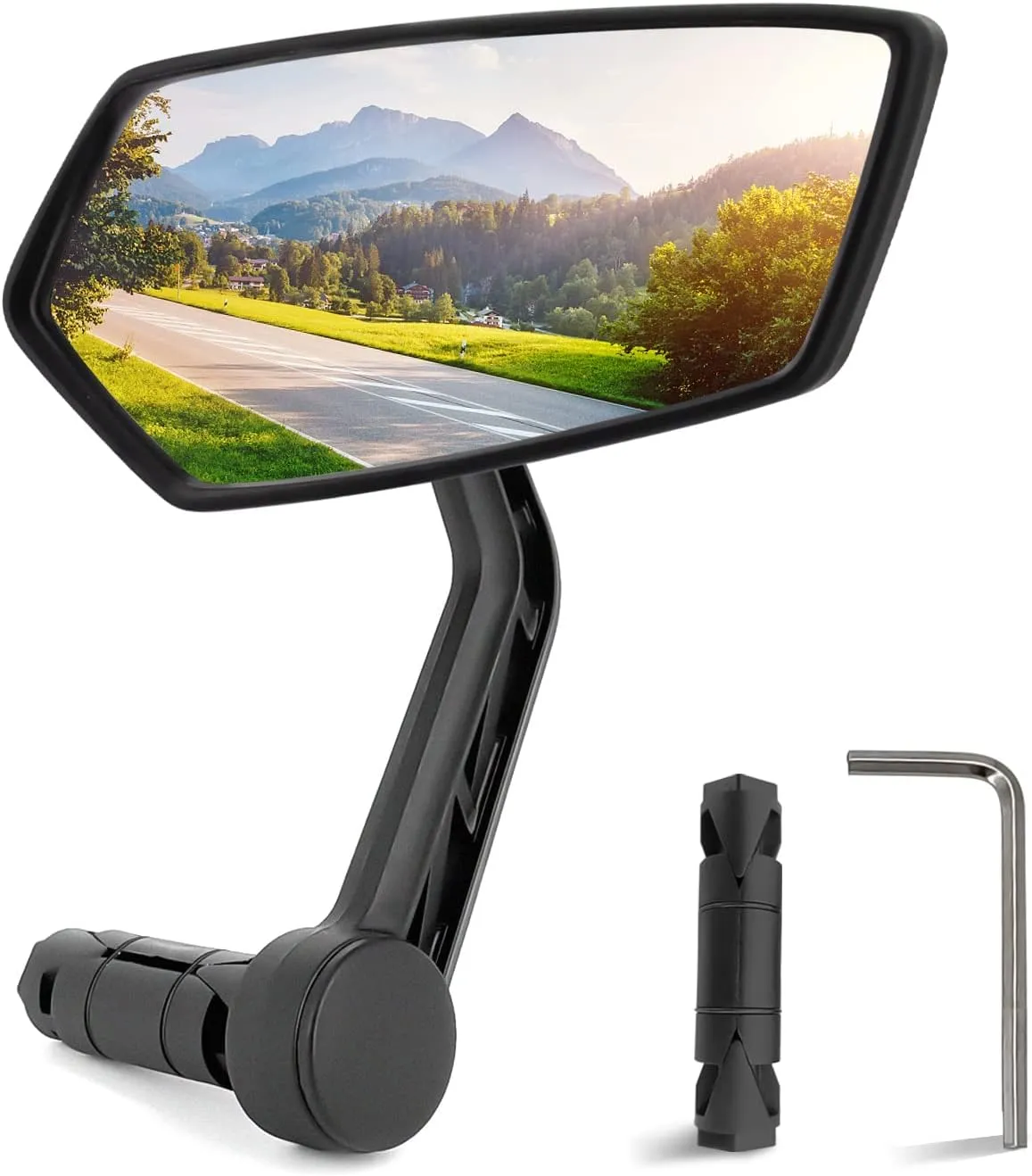 Arkham Bike Mirror for Handlebar HD Bar End Bicycle Mirror Thickened Auto-Grade Glass for Handlebar Rearview Mirror Multi-Angle Adjustable, Essential Bike Tool for Bicyclists E-Bike Universal(Right)