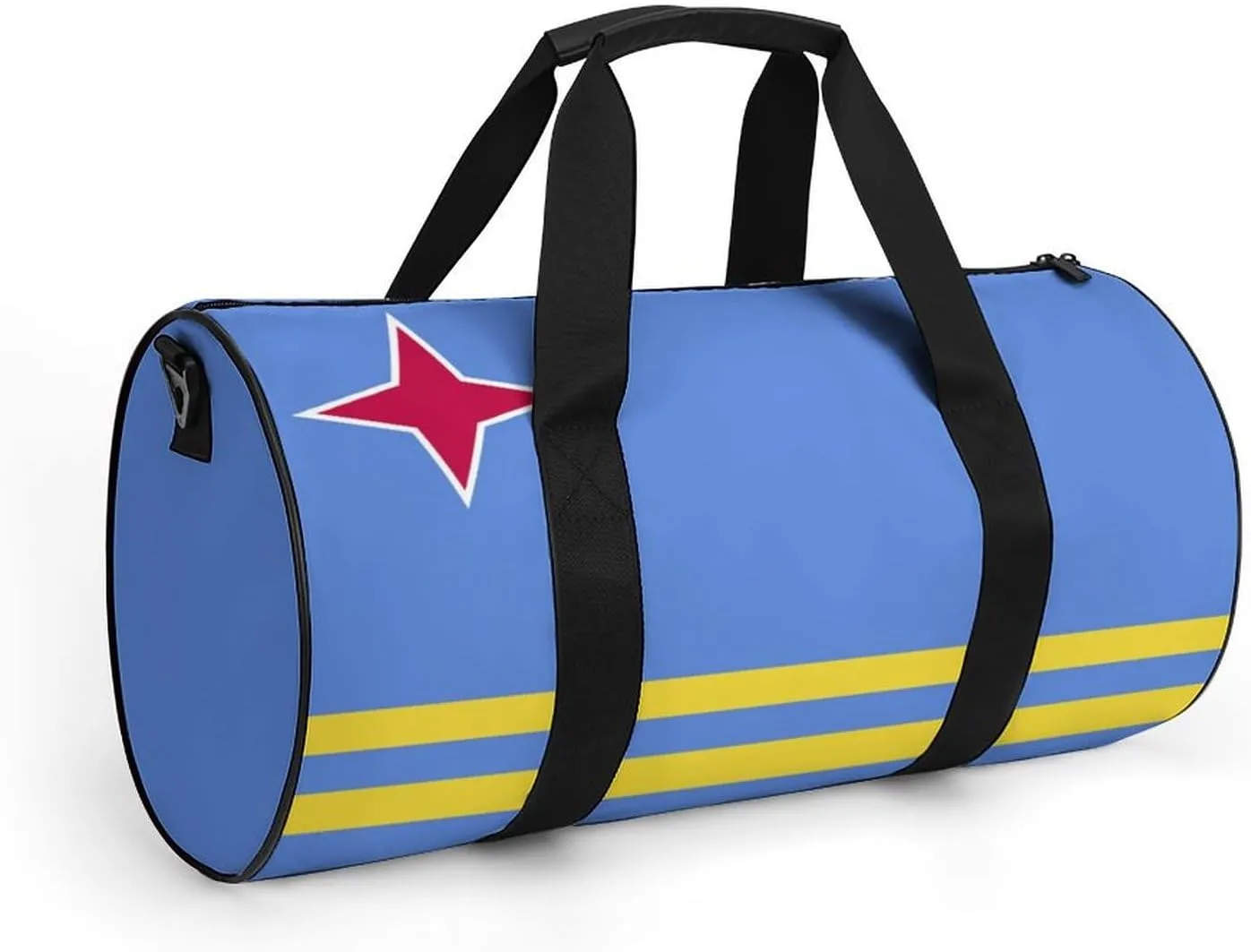 Aruba Flag Waterproof Gym Bag with Dry Wet Separation for Men Women Sports Travel Weekender