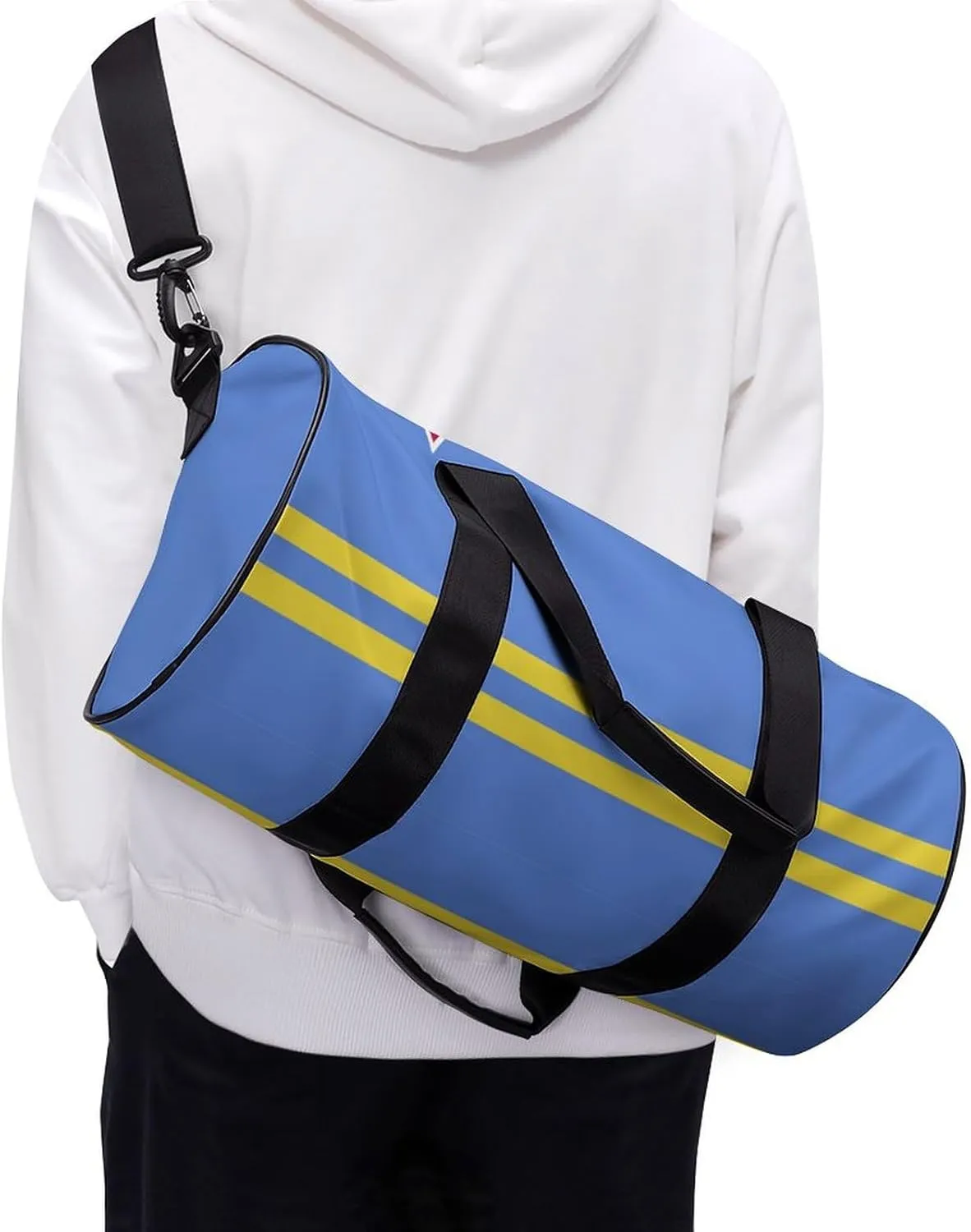 Aruba Flag Waterproof Gym Bag with Dry Wet Separation for Men Women Sports Travel Weekender