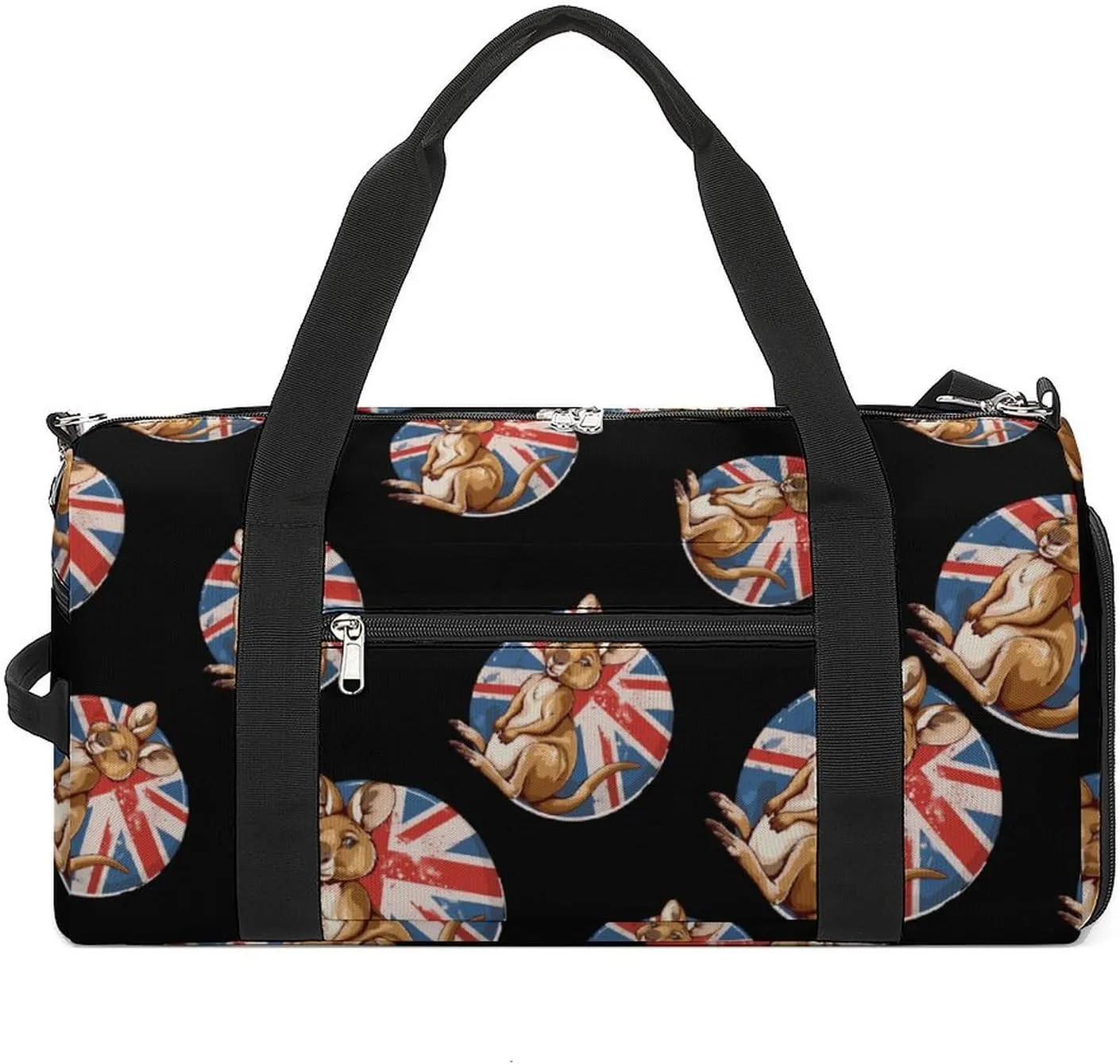 Australia British Flag Kangarooes Sports Gym Bag for Men Women Travel Duffel Bag with Shoulder Strap