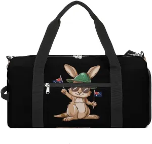 Australia Day Kangaroos Australian Flag Gym Bag for Men Women Lightweight Duffel Bag Sports Workout Bag for Travel Yoga