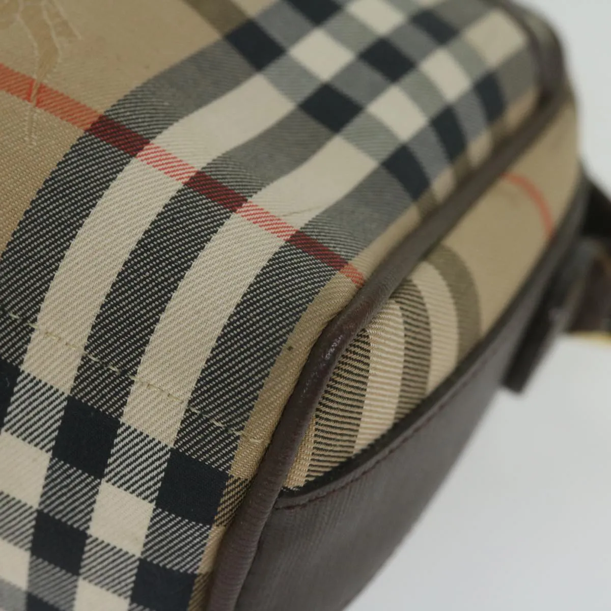 Auth Bag BurberrySs Nova Compatible Nylon Canvas Check Beige yk9756 Shoulder Shockproof