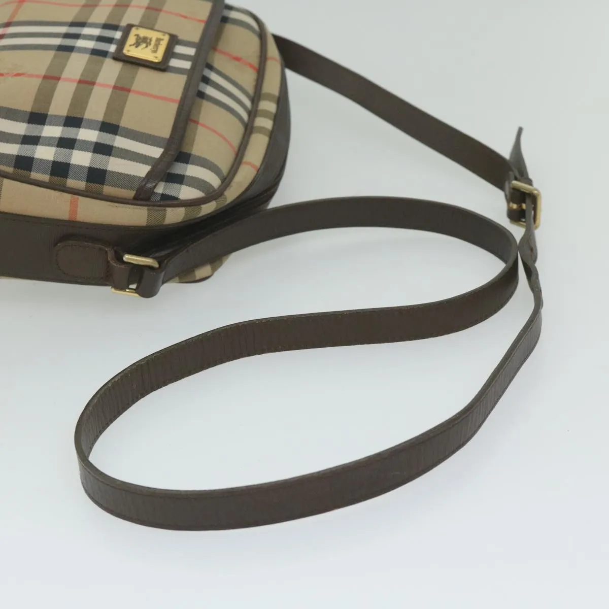 Auth Bag BurberrySs Nova Compatible Nylon Canvas Check Beige yk9756 Shoulder Shockproof