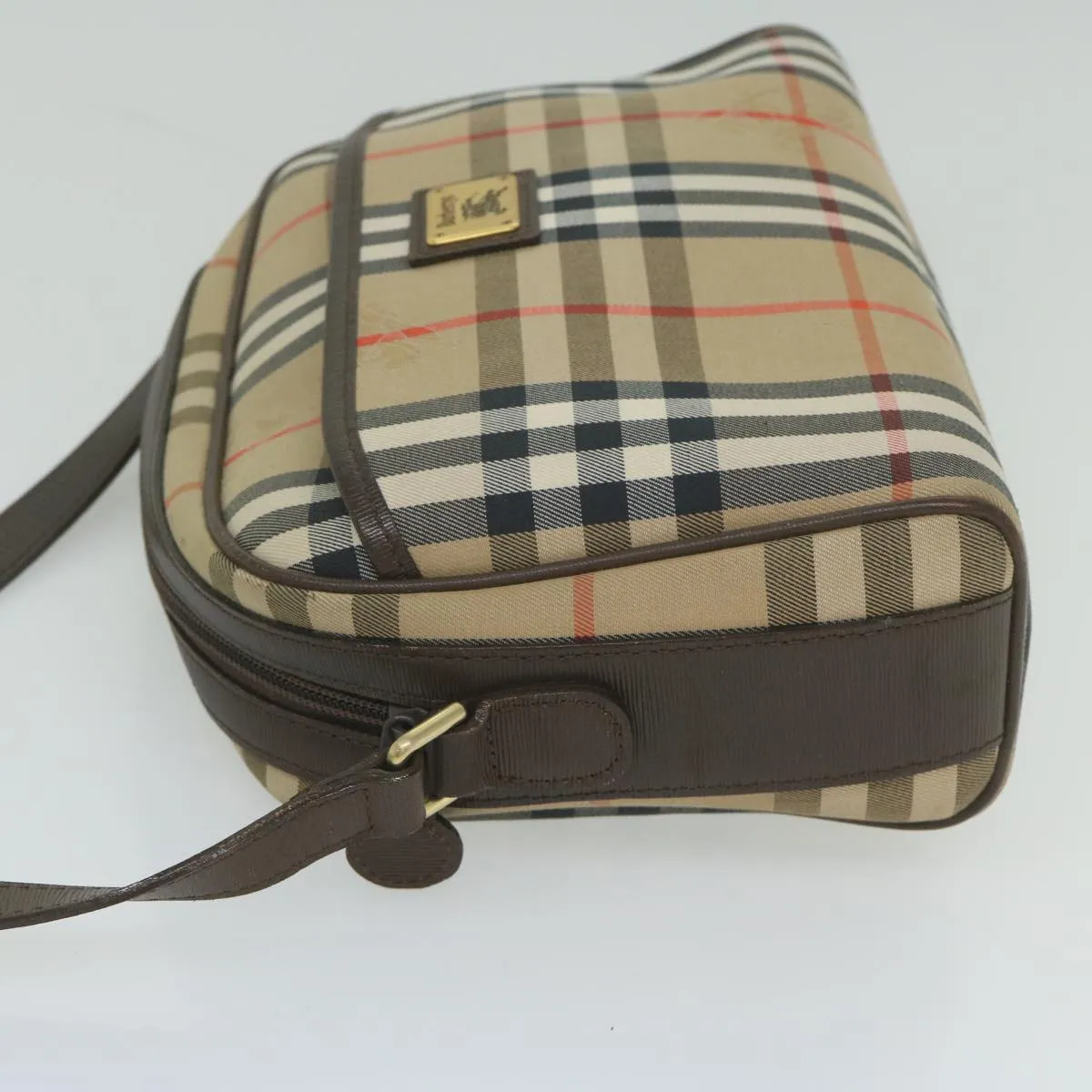 Auth Bag BurberrySs Nova Compatible Nylon Canvas Check Beige yk9756 Shoulder Shockproof
