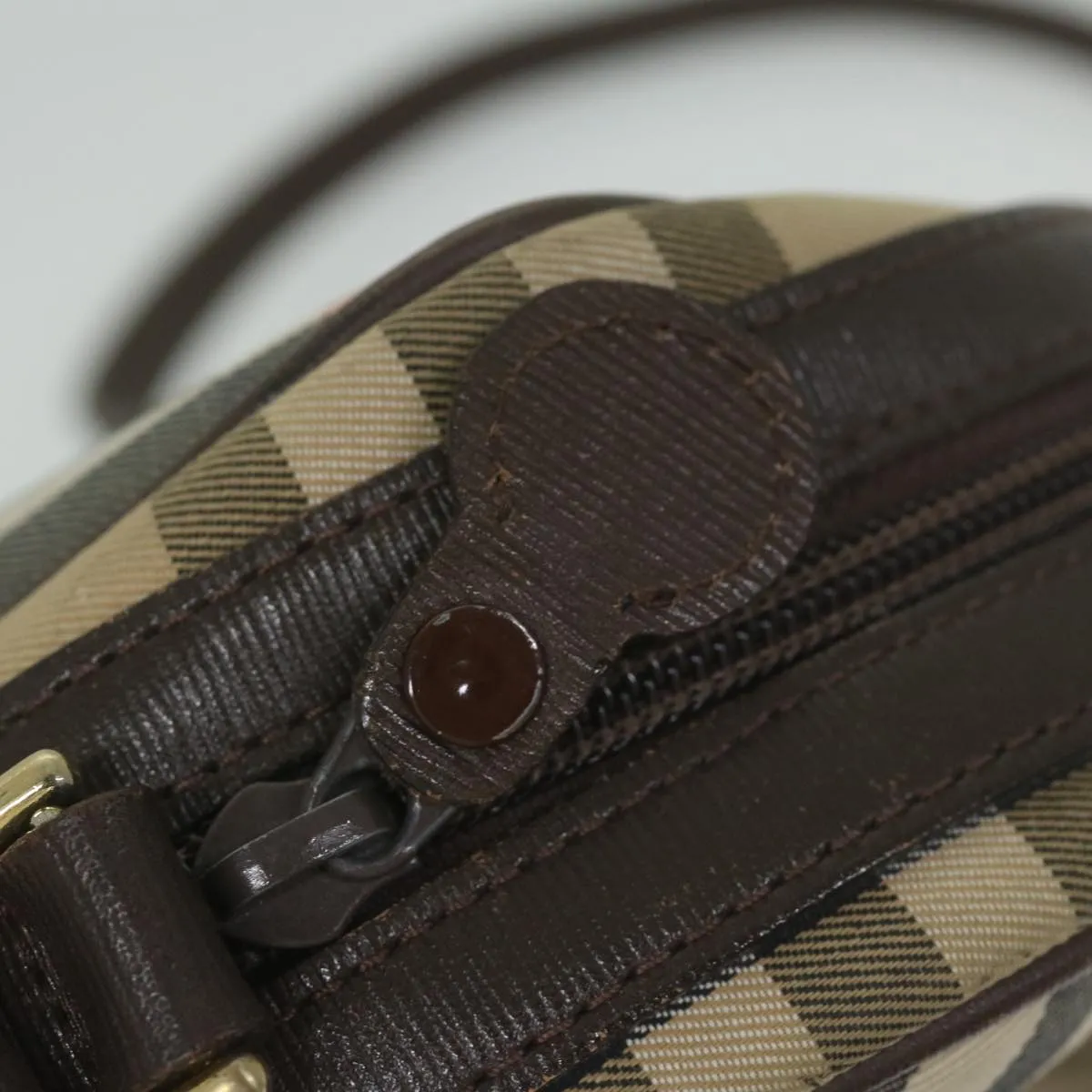 Auth Bag BurberrySs Nova Compatible Nylon Canvas Check Beige yk9756 Shoulder Shockproof