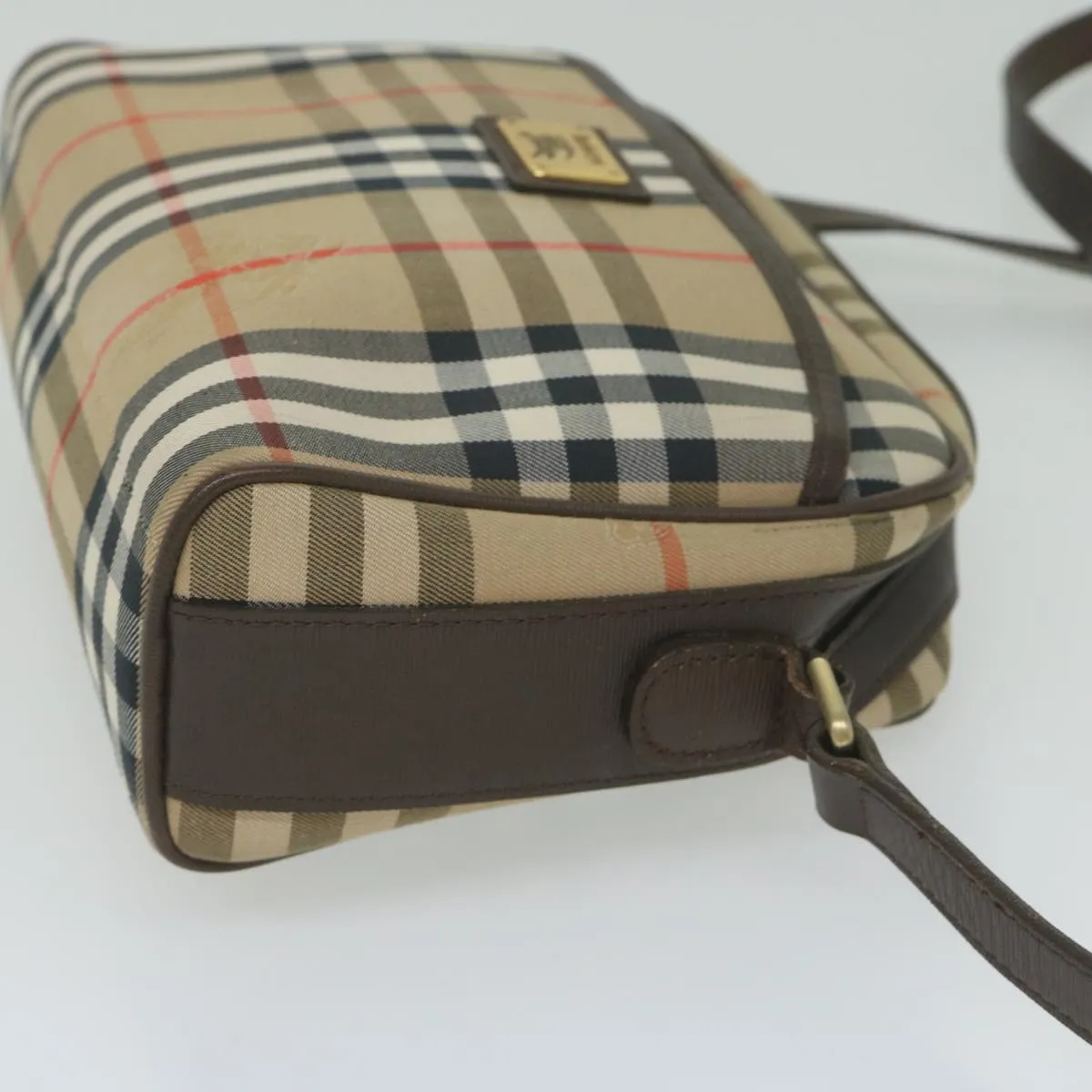Auth Bag BurberrySs Nova Compatible Nylon Canvas Check Beige yk9756 Shoulder Shockproof