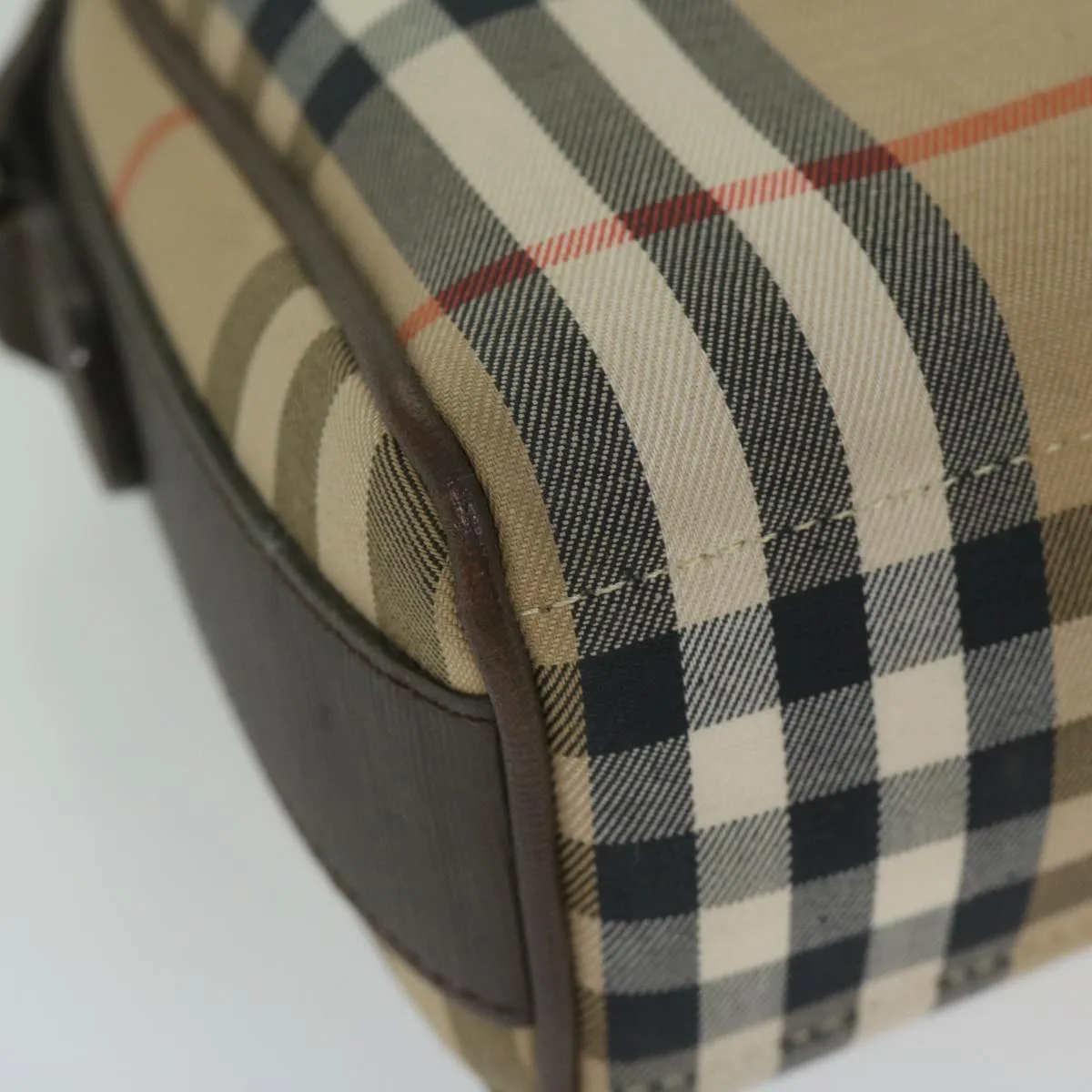 Auth Bag BurberrySs Nova Compatible Nylon Canvas Check Beige yk9756 Shoulder Shockproof