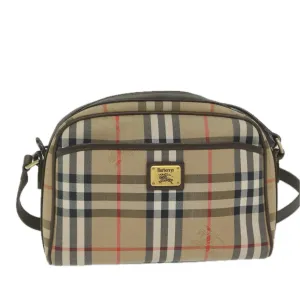 Auth Bag BurberrySs Nova Compatible Nylon Canvas Check Beige yk9756 Shoulder Shockproof