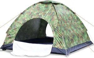 Automatic Pop-Up Camping Tent,3-4 Person Dome Tent,Rain and Sun Protection,Ventilation and Protection,Super Tough Fiber Support Pole,Large Family Tent for Family Outdoor Camping,Camoufl